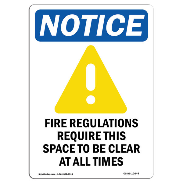 SignMission Fire Regulations Require Sign with Symbol Wayfair